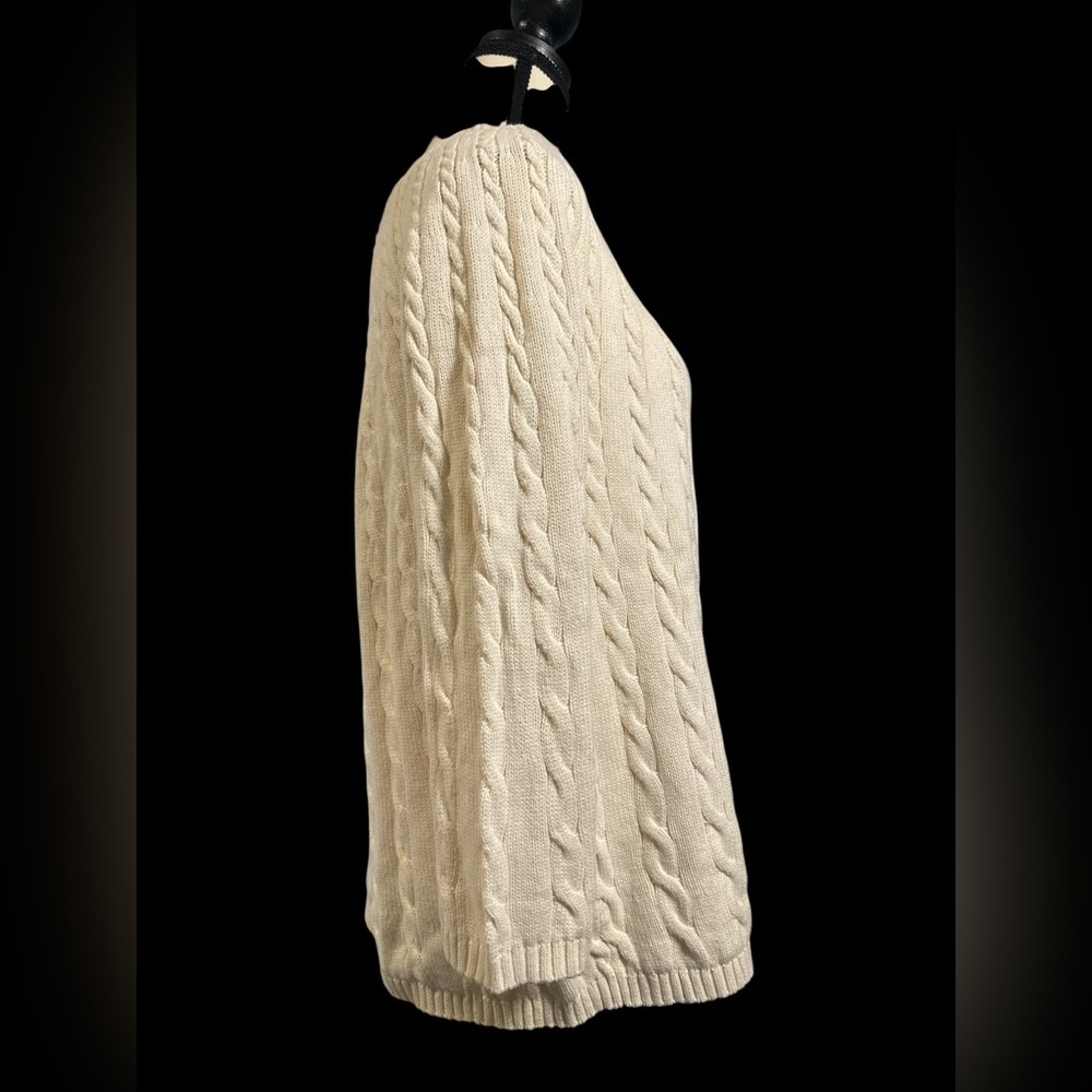 Talbots Cream Cable Knit Sweater - Picture 3 of 6